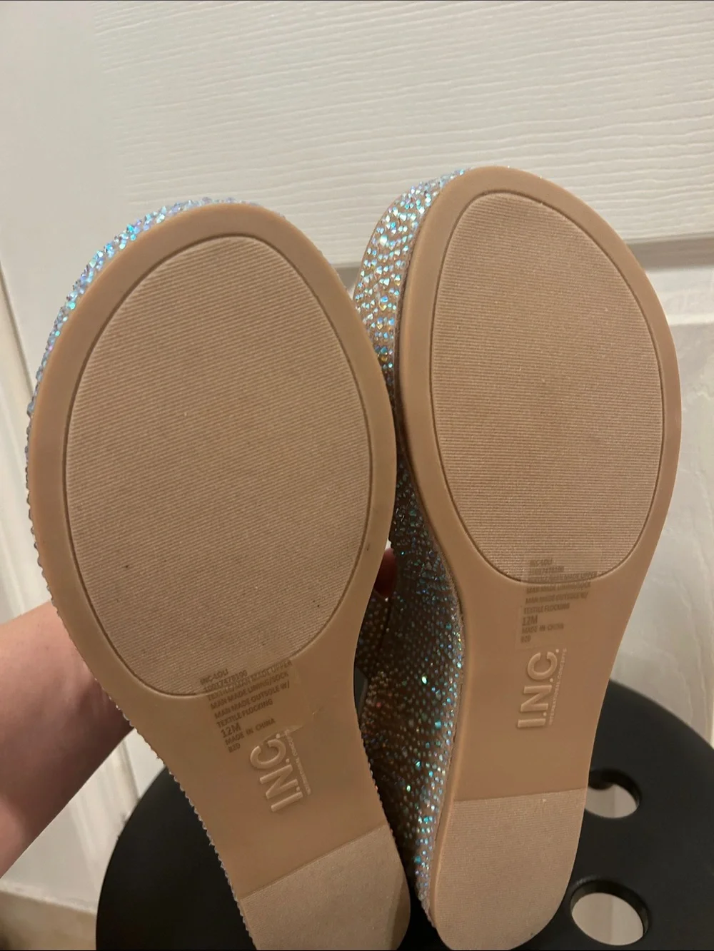 Rhinestone Platform Sandals Size 12